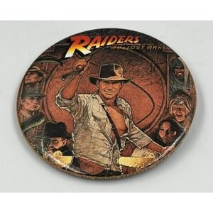 Indiana Jones Raiders of the Lost Ark Button Pin 1981 Vintage Lucasfilm 3" Promo
